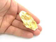 Adjustable Hammered Ring Blank, ( 18x13mm drop 12mm blank )  Gold Plated Brass G6083