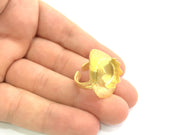 Adjustable Hammered Ring Blank, (12mm blank )  Gold Plated Brass G6082