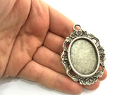 Antique Silver Plated Blank 65x45mm, Mountings  (37x27mm Blank)  G9445