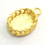 Gold Plated Brass Mountings ,  Blanks   (18x13 mm blank) G5825