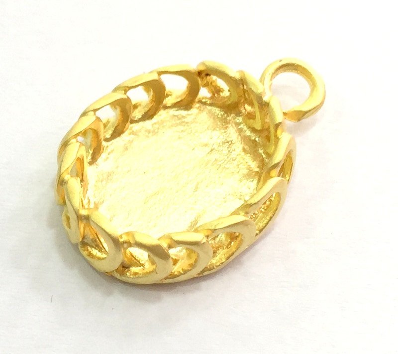 Gold Plated Brass Mountings ,  Blanks   (18x13 mm blank) G5825