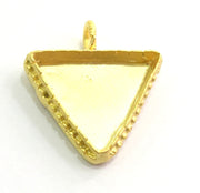 Gold Plated Brass Mountings ,  Blanks   (25x25x25 mm triangle blank) G5826