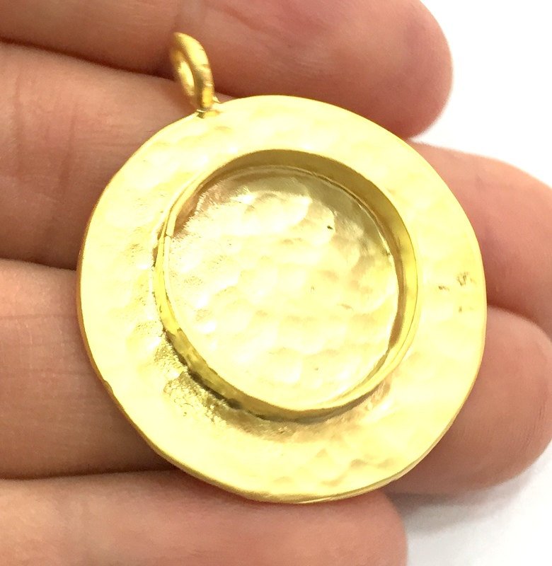 Gold Plated Brass Mountings ,  Blanks   (20mm blank) G5830