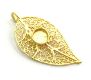 Gold Plated Brass Pendant Blank Mountings ,  Blanks   (10mm blank) G9538