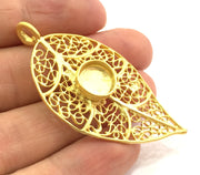 Gold Plated Brass Pendant Blank Mountings ,  Blanks   (10mm blank) G9538