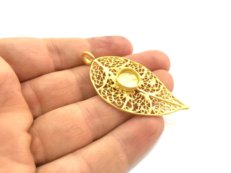 Gold Plated Brass Pendant Blank Mountings ,  Blanks   (10mm blank) G9538