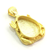 Gold Plated Brass Mountings ,  Blanks   (20x15mm drop blank) G5834