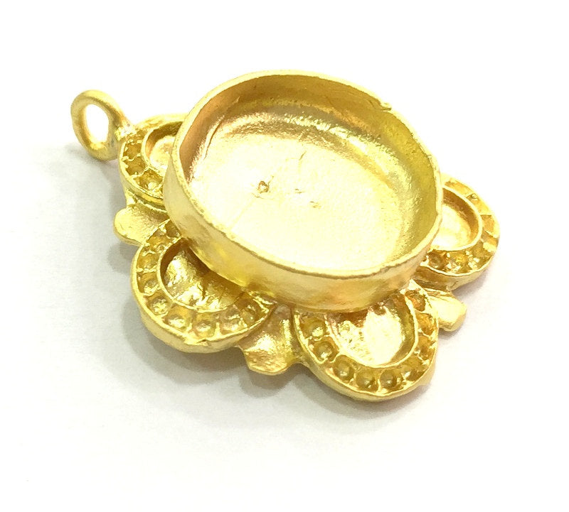 Gold Plated Brass Mountings ,  Blanks   (20mm blank) G5835