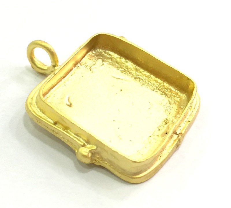 Gold Plated Brass Mountings ,  Blanks   (25x25mm square blank) G5836