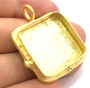 Gold Plated Brass Mountings ,  Blanks   (25x25mm square blank) G5836