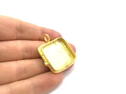 Gold Plated Brass Mountings ,  Blanks   (25x25mm square blank) G5836