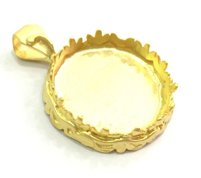 Gold Plated Brass Mountings ,  Blanks   (25mm blank) G5838