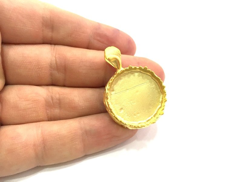 Gold Plated Brass Mountings ,  Blanks   (25mm blank) G5838