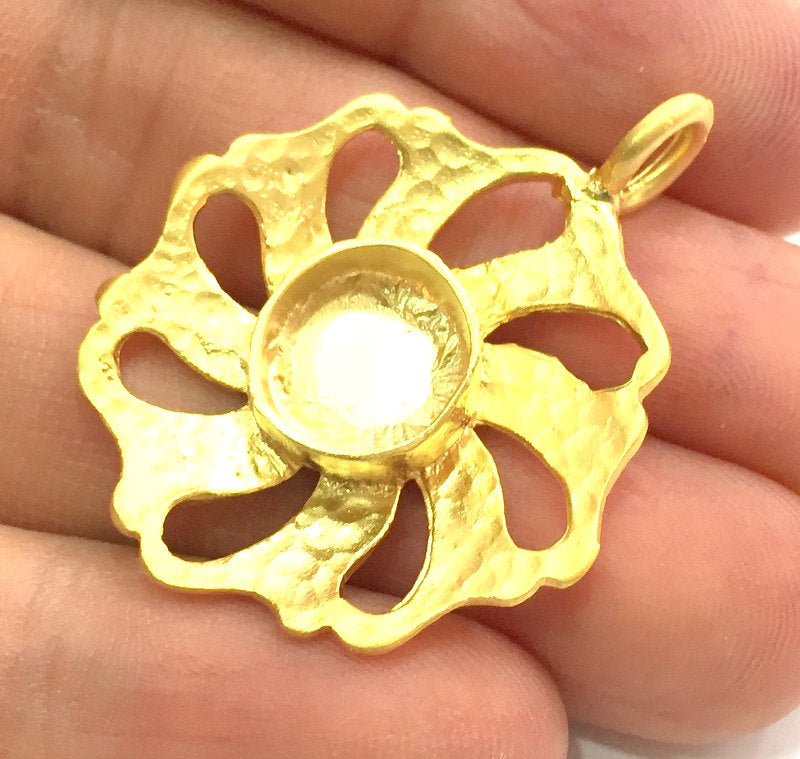 Gold Plated Brass Mountings ,  Blanks   (10mm blank) G5842