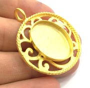 Gold Plated Brass Mountings ,  Blanks   (25x18mm blank) G5843