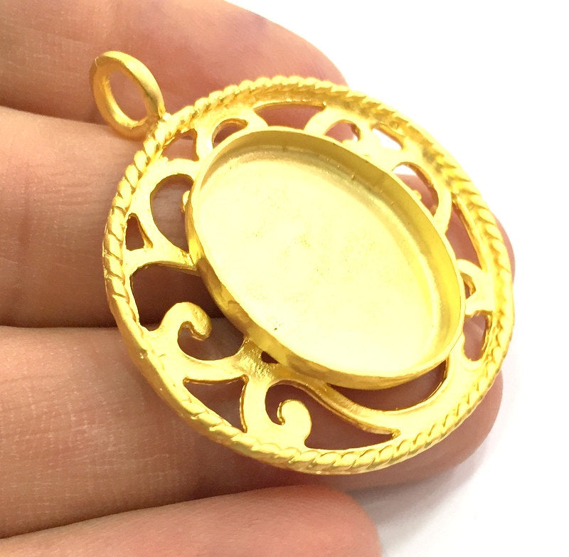 Gold Plated Brass Mountings ,  Blanks   (25x18mm blank) G5843