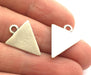10 Silver Charms Triangle Charms Antique Silver Plated  Charms  10 Pcs (22x16mm) G5844