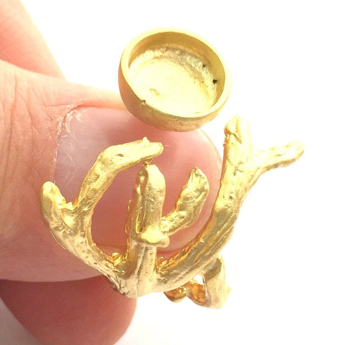 Adjustable Ring Blank, (10mm blank )  Gold Plated Brass G5847