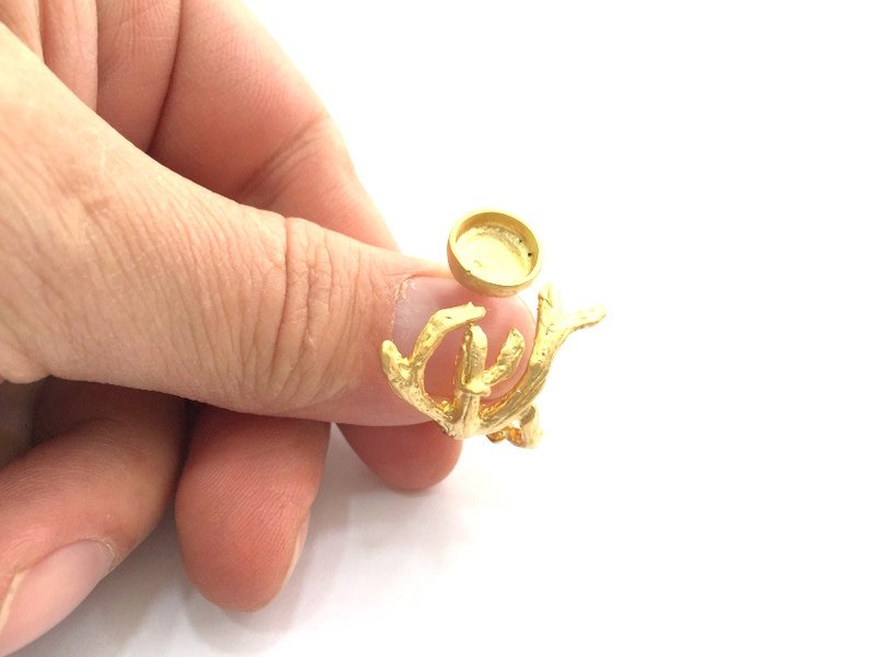 Adjustable Ring Blank, (10mm blank )  Gold Plated Brass G5847