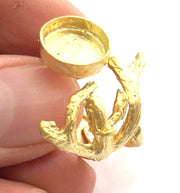 Adjustable Ring Blank, (12mm blank )  Gold Plated Brass G5848