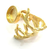 Adjustable Ring Blank, (12mm blank )  Gold Plated Brass G5848