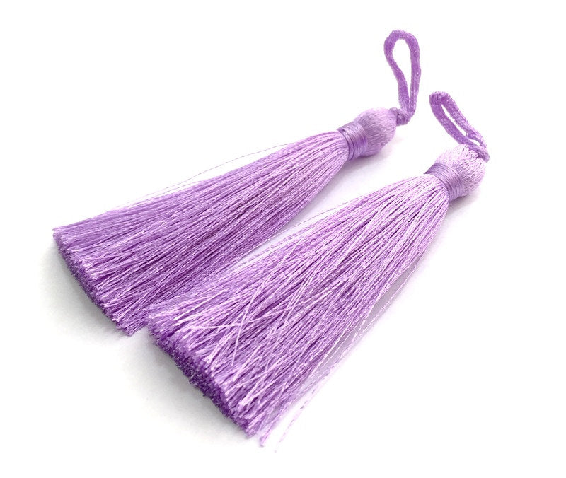 2 Lavander Thread Tassel  Lavander Purple  Tassel 2 pcs (78 mm - 3 inches)   ,   G13620