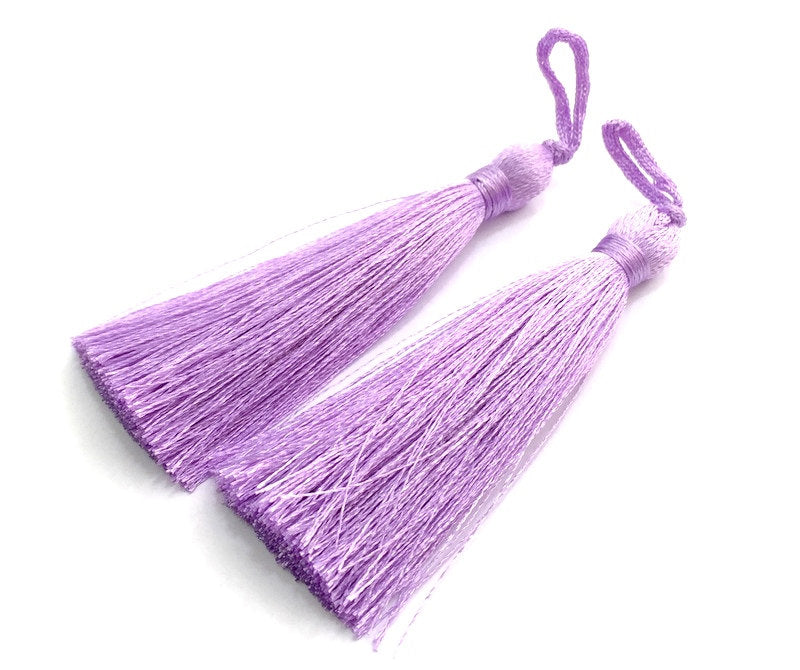 2 Lavander Thread Tassel  Lavander Purple  Tassel 2 pcs (78 mm - 3 inches)   ,   G13620