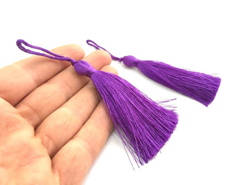 2 Purple Thread Tassel  (78 mm - 3 inches)  G9609