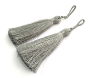 2 Thread Tassel Light Grey  (78 mm - 3 inches)   ,   G5866