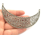 Antique Silver Large Pendants (120x33mm) Antique Silver Plated Metal  G5868