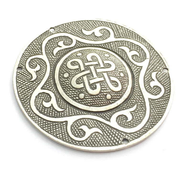 Antique Silver Large Pendants (70mm) Antique Silver Plated Metal  G5869