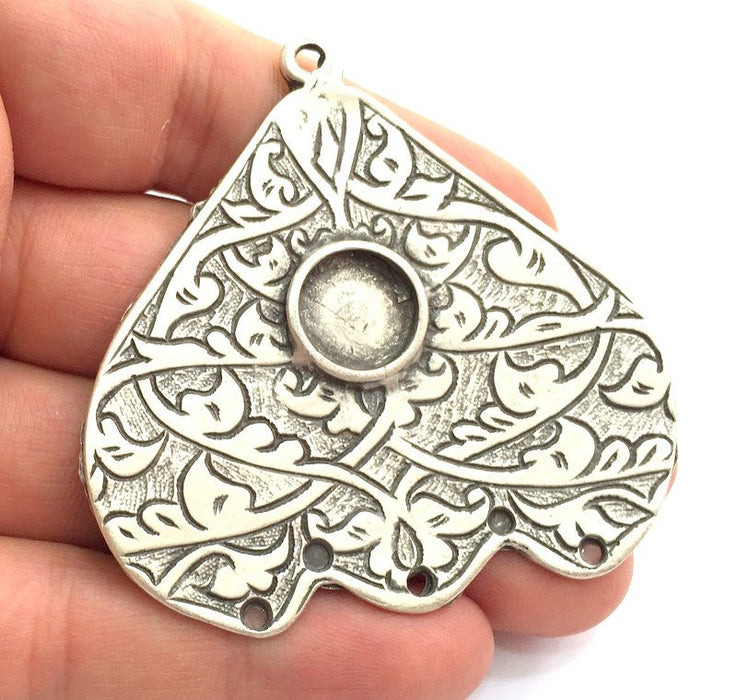 Antique Silver Plated Blank Pendant , Mountings  (65x63mm Blank)  G5874