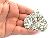 Antique Silver Plated Blank Pendant , Mountings  (65x63mm Blank)  G5874