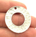 2 Antique Silver Round Pendants 2 Pcs (35mm) Antique Silver Plated Metal  G9779