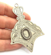 Antique Silver Plated Blank Pendant , Mountings  (14x10mm Blank)  G5877