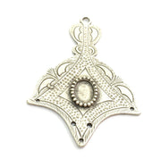 Antique Silver Plated Blank Pendant , Mountings  (14x10mm Blank)  G5877