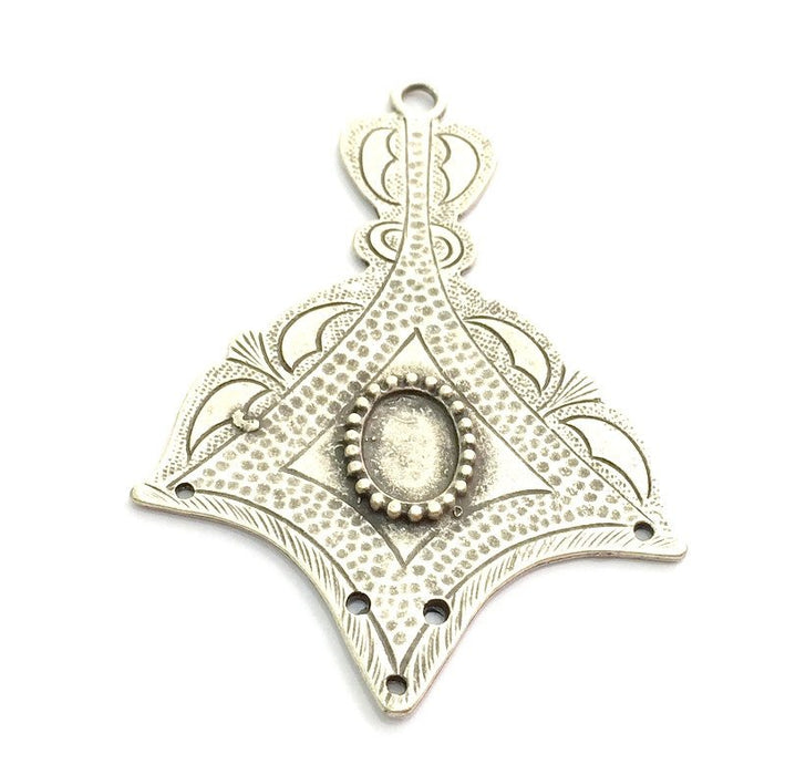 Antique Silver Plated Blank Pendant , Mountings  (14x10mm Blank)  G5877