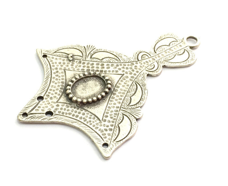 Antique Silver Plated Blank Pendant , Mountings  (14x10mm Blank)  G5877