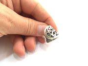 Adjustable Ring Blank, (5x3mm blank ) Antique Silver Plated Brass G5888