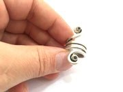 Adjustable Ring Blank, (4mm blank ) Antique Silver Plated Brass G9636
