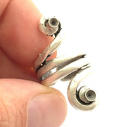 Adjustable Ring Blank, (4mm blank ) Antique Silver Plated Brass G9636