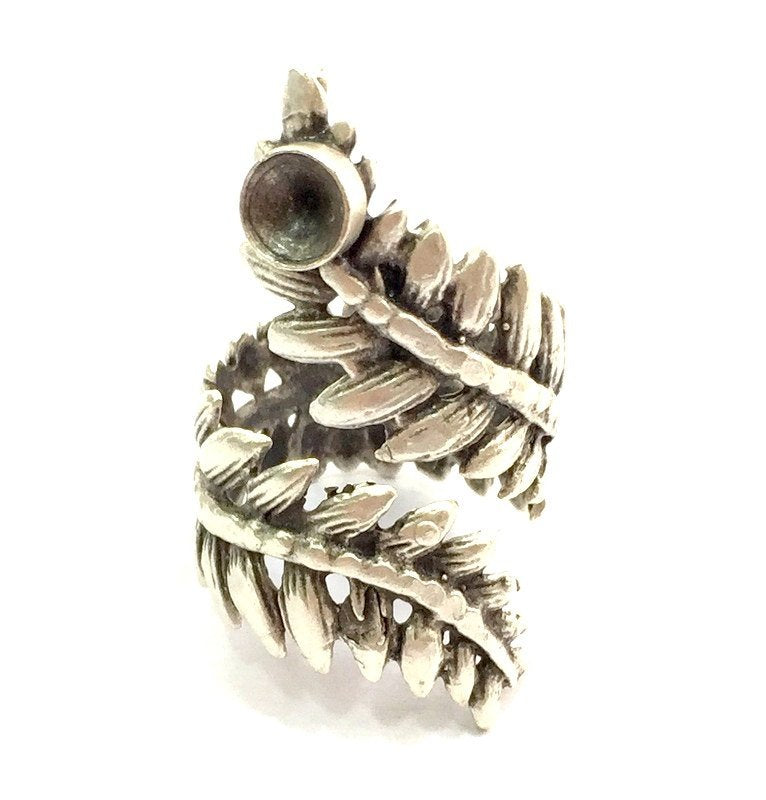 Adjustable Ring Blank, (5mm blank ) Antique Silver Plated Brass G5893