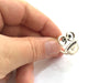 Silver Ring Blank Ring Setting Ring Bezel Base Mountings Adjustable Ring Blank, (3mm and 2mm blank ) Antique Silver Plated Brass G5894
