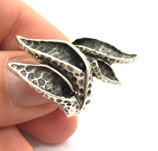 Adjustable Ring Blank, (6mm blank ) Antique Silver Plated Brass G5895