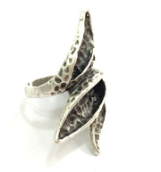 Adjustable Ring Blank, (6mm blank ) Antique Silver Plated Brass G5895