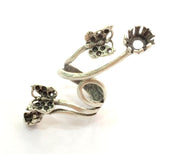 Adjustable Ring Blank, (5mm and 8mm blank ) Antique Silver Plated Brass G5900