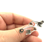 Adjustable Ring Blank, (5mm and 8mm blank ) Antique Silver Plated Brass G5900