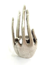 Adjustable Ring Blank, (3mm blank ) Antique Silver Plated Brass G5904