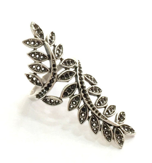 Adjustable Ring Blank, (1mm blank ) Antique Silver Plated Brass G5910