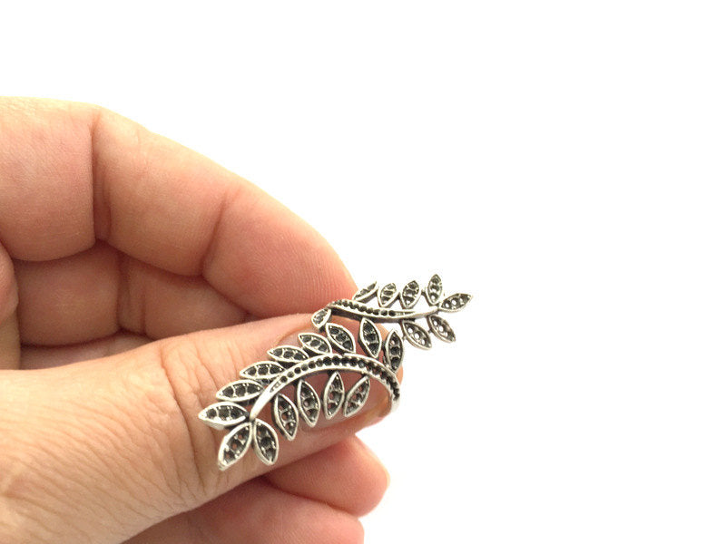 Adjustable Ring Blank, (1mm blank ) Antique Silver Plated Brass G5910
